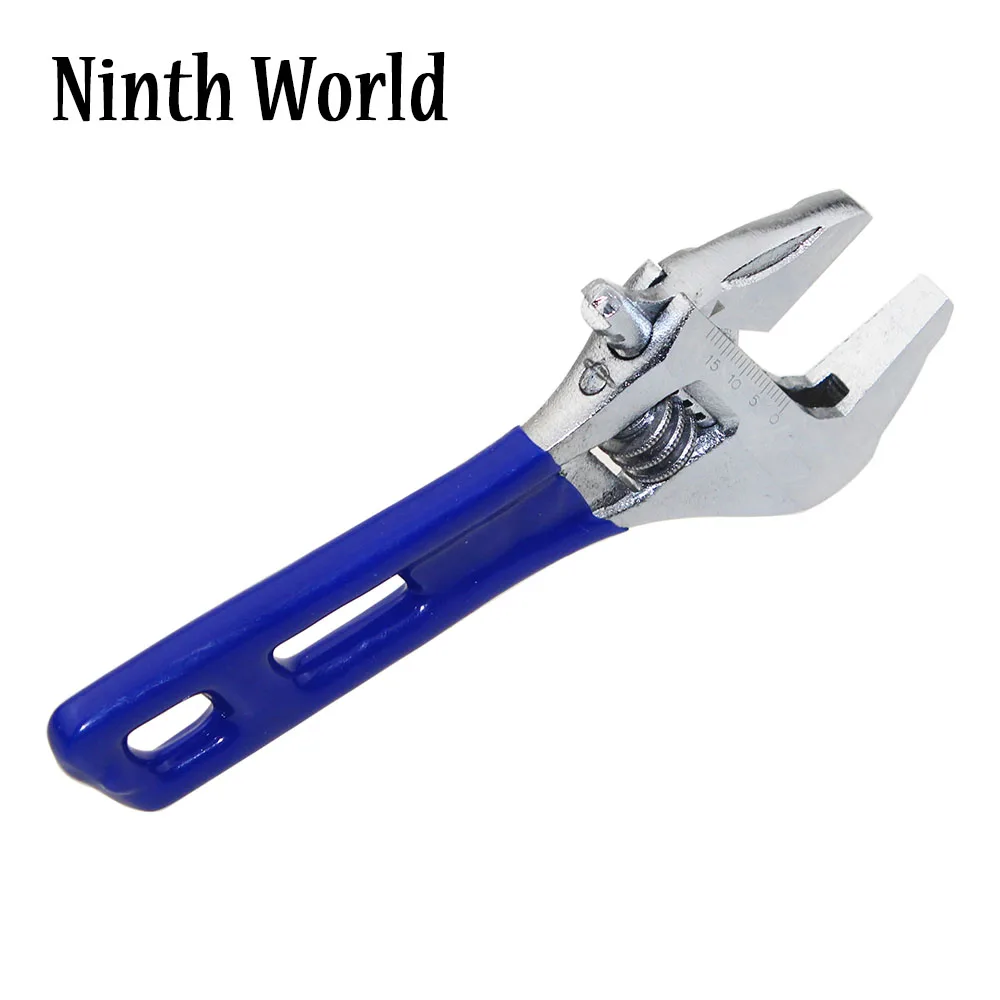 

1pcs 4 "Adjustable Wrench Blue Grips Max 24mm Opening Universal Nut Spanner Hand Tools