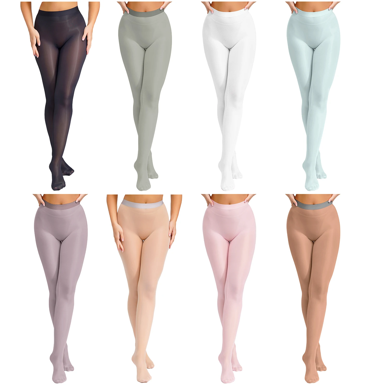 مثير المرأة لامعة رقيقة جدا بسط جوارب طويلة مرونة الخصر سلس شير جوارب القدمين الجوارب مغرية Bodystockings