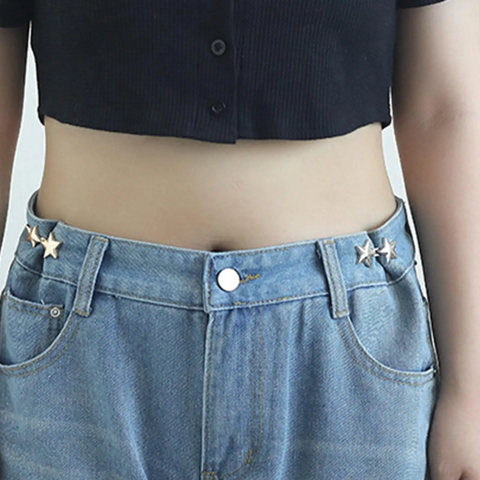 10er-Set sternförmiger Taillenformer, kein Nähen erforderlich, abnehmbarer Knopf für Jeans, Hosen, Bund, sofortige Anpassung, Slim Fit – Detail 5