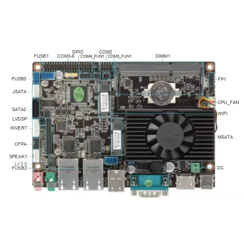 J1900 Single Channel 102mm X 148mm Fanless PC Motherboard Self-Service  SATA Hard Drive DDR/DDR3 Integrated 12V