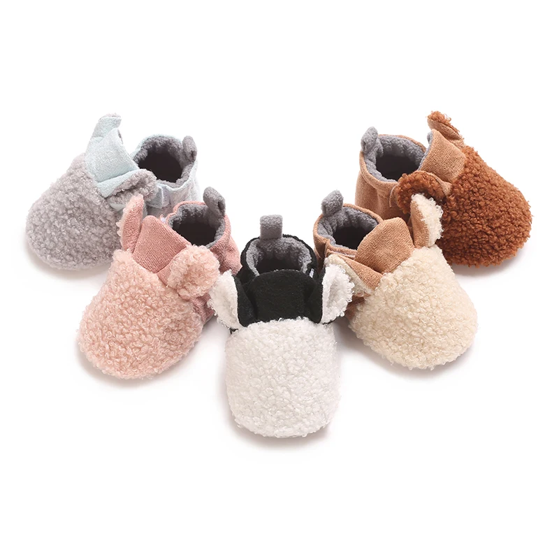 

NEW Color block Toddler 0-18M Winter Snow Baby Warm Shoes Newborn Soft Sole First Walkers Shoes for Baby Girls Boys Infant Shoes