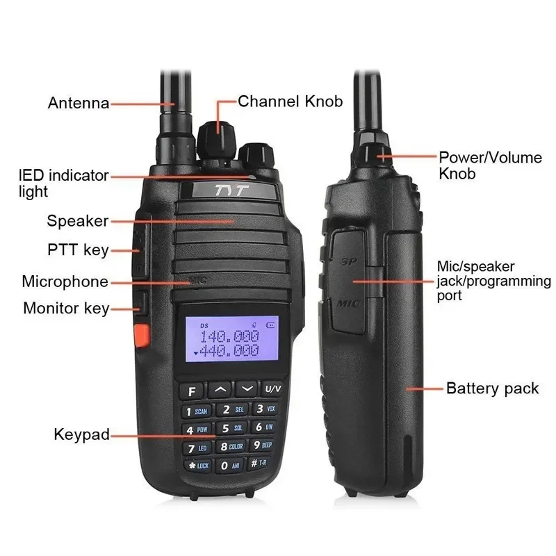 TYT TH-UV8000D Walkie Talkie Dual Band VHF UHF 10W 10KM FM Transceiver Amateur Radio 3600mAh Cross-Band Repeater Function Radio