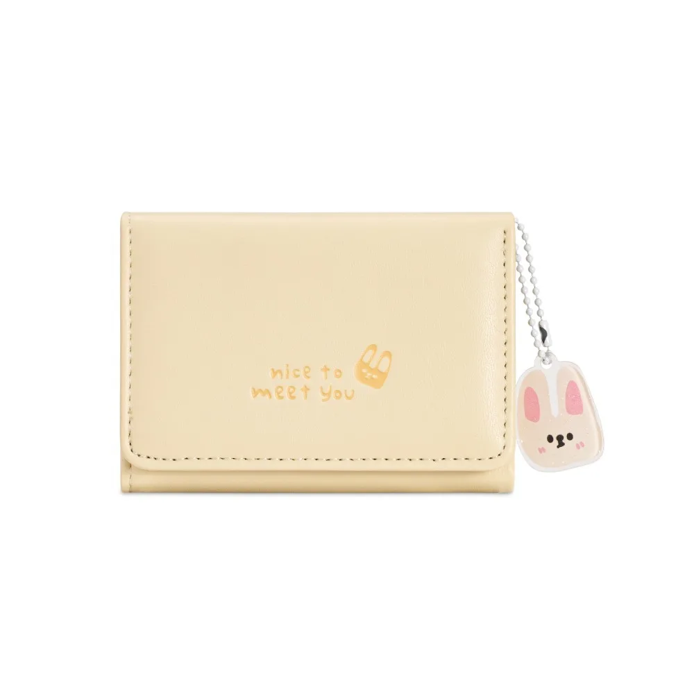 Niedliche Geldbörse mit Tiermotiv, Acryl-Anhänger, PU-Leder, Kartenetui, leichter Münzbeutel für Damen
