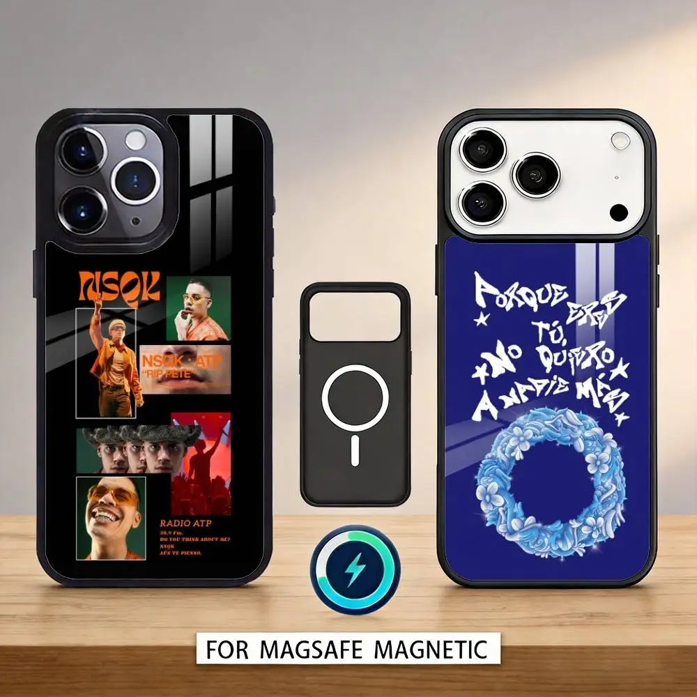 

N-NSQK A-ATP Phone Case Magnetic For iPhone17 16 15 14 13 12 Pro Max For Magsafe Wireless Charging Cover