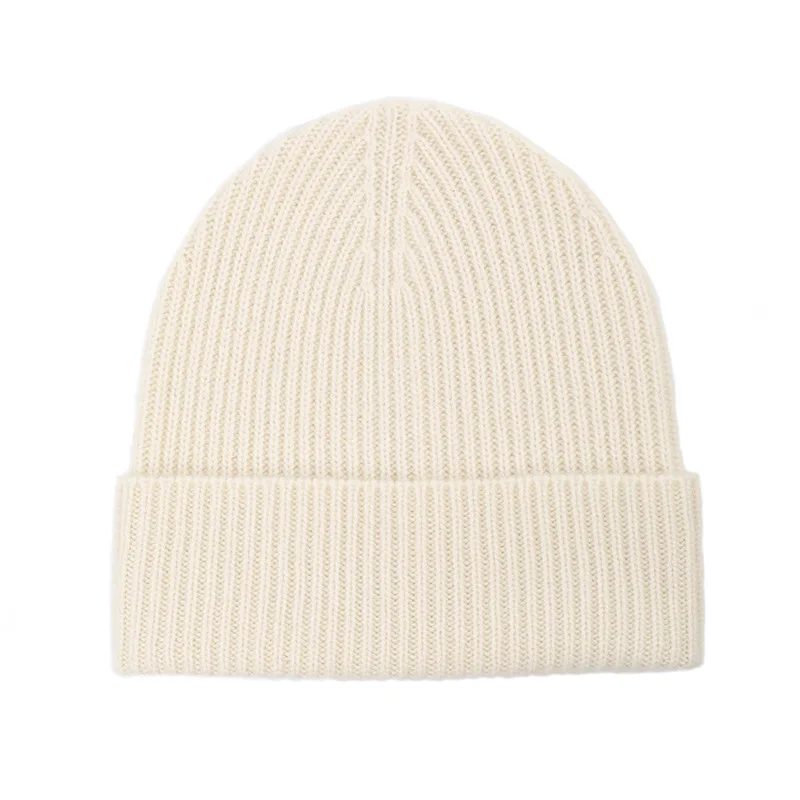 Pure Cashmere Beanie Hat Women Men Knitted Cap Winter Bonnets