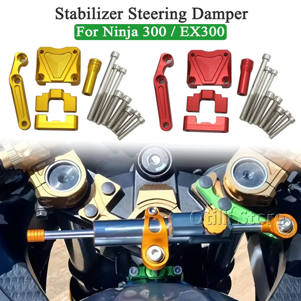 

Motorcycle Steering Stabilize Damper Bracket Mount CNC Motorbike For KAWASAKI NINJA Ninja 300 Ninja300 EX300 2013-2017 2016 2015