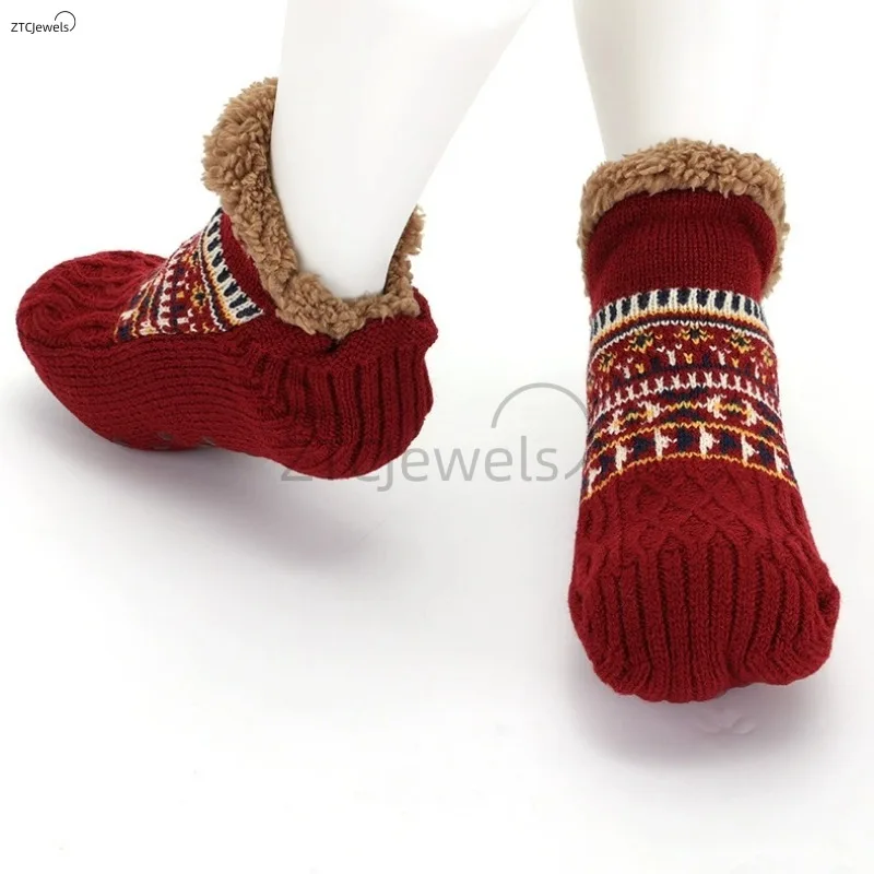 

Зимние носки для взрослых, утолщенные термолыжные нескользящие футбольные чулки, домашние теплые напольные тапочки, носки на Рождество, новинка