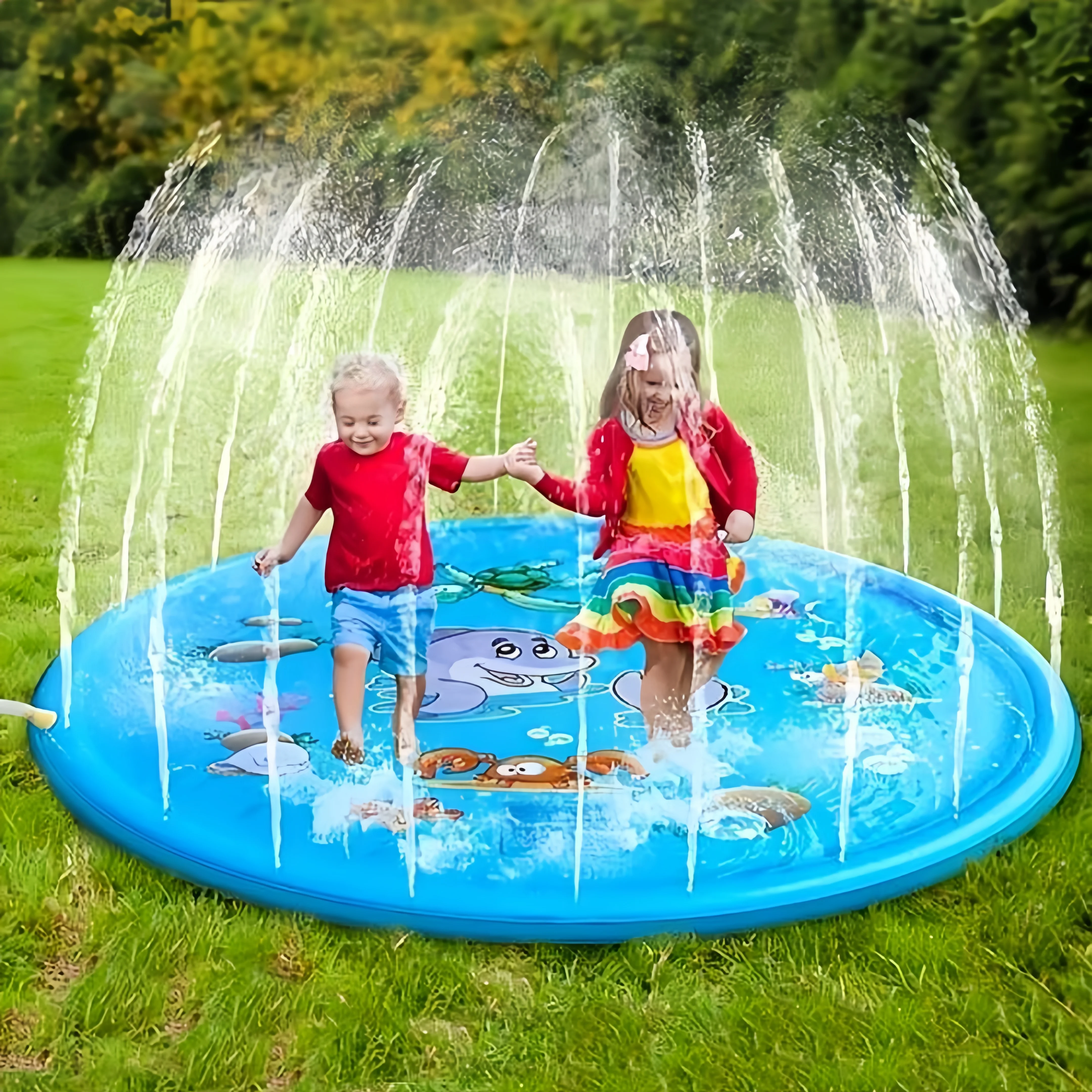 Water Fun toys outdoor water splash pad PVC inflatable swimming pool pad outdoor lawn play pad water amusement splash pad