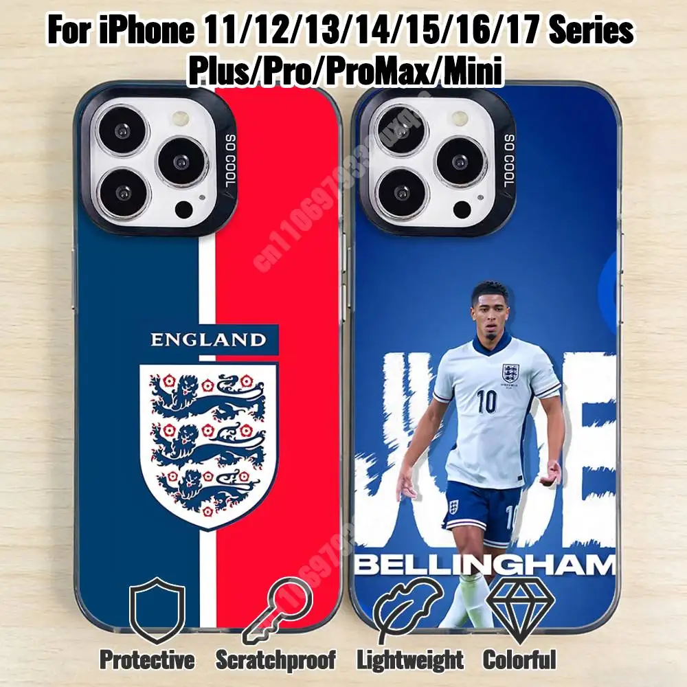 

England Football B-Bellingham-S Phone Case for iPhone 17 16 15 14 13 12 11 Pro Plus Max Mini X XS Silicone Hard Cover