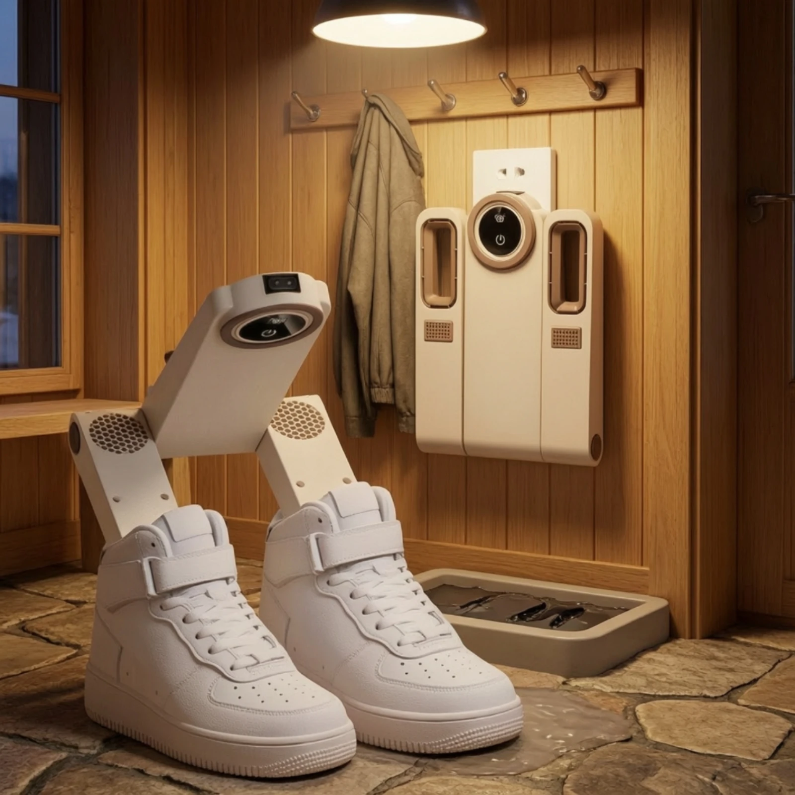Wall-Mounted Shoe Dryer Electric Wall Mount Shoe Dryer Heated Quick Drying for Entryway, Mudroom