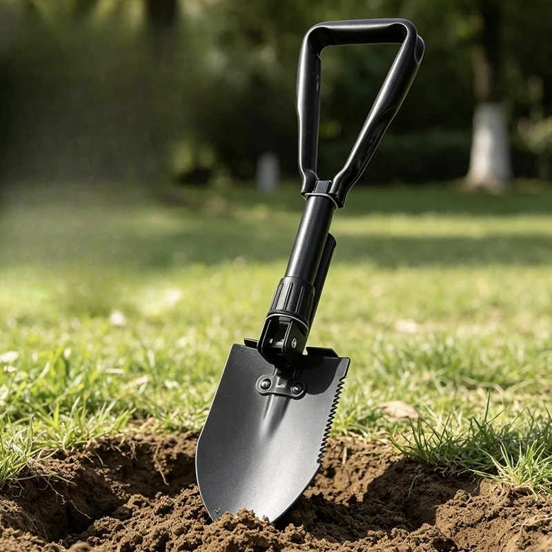 Outdoor Multifunctional Shovel Foldable Portable Dig Trowel Small Spade Iron Household Practical Gardening Hand Tool Supply