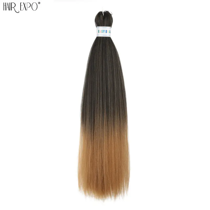 26Inch Easy Braids Hair Synthetic Colourful Pre Stretched Braiding Hair Extensions Jumbo Braids Ombre Yaki Long Straight Hair - Image 32