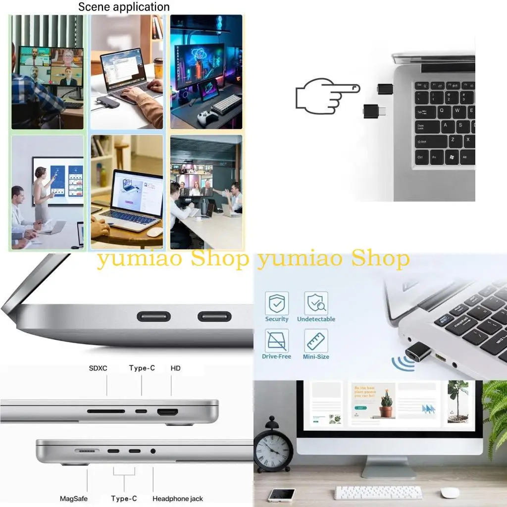 587B Undetectable Mouse Jiggler Mouse Mover TypeC Port for Computer Laptops 1PCS