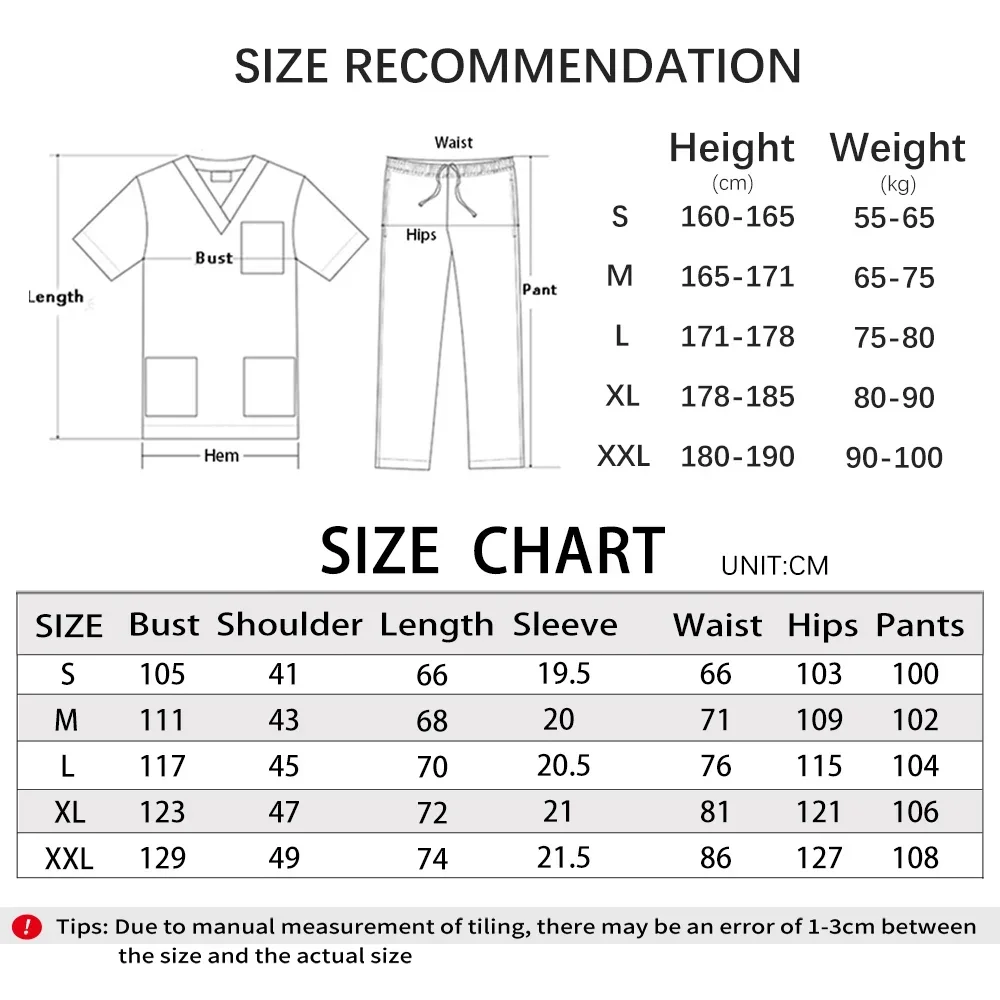 Multilcolors Hospital Medical Scrub Suits Uniform Women Men Scrubs Set Beauty Work Clothes Nurse Accessories Dental Surgery Suit