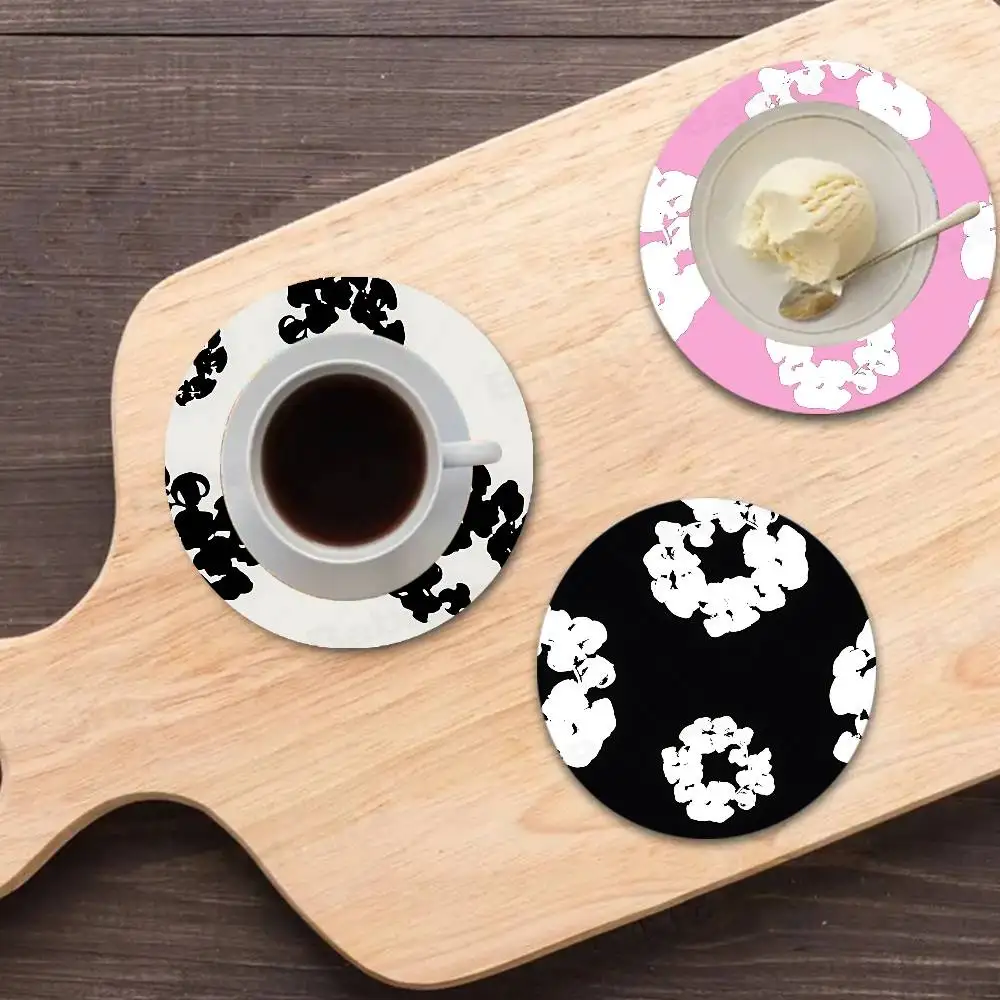Brand D-Denim T-Tears Round Coasters Insulated Durable Cups Coffee Coaster Plate Mats Home and Decoration Kitchen Utensils