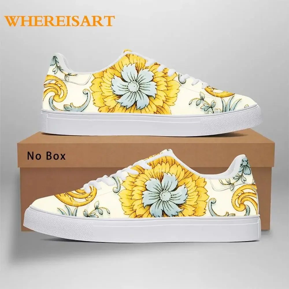 Men PU Canvas Shoes Eurpoen American Floral Casual Sneakers Male Teen College Footwear Tenis Dropshipping
