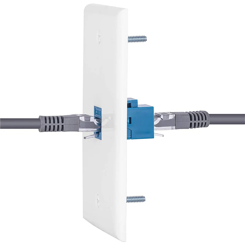 

【Купить сейчас】8 упаковок коаксиальных настенных пластин Ethernet с 1 портами Cat6 Keystone и 1 позолоченным коаксиальным портом F типа RJ45