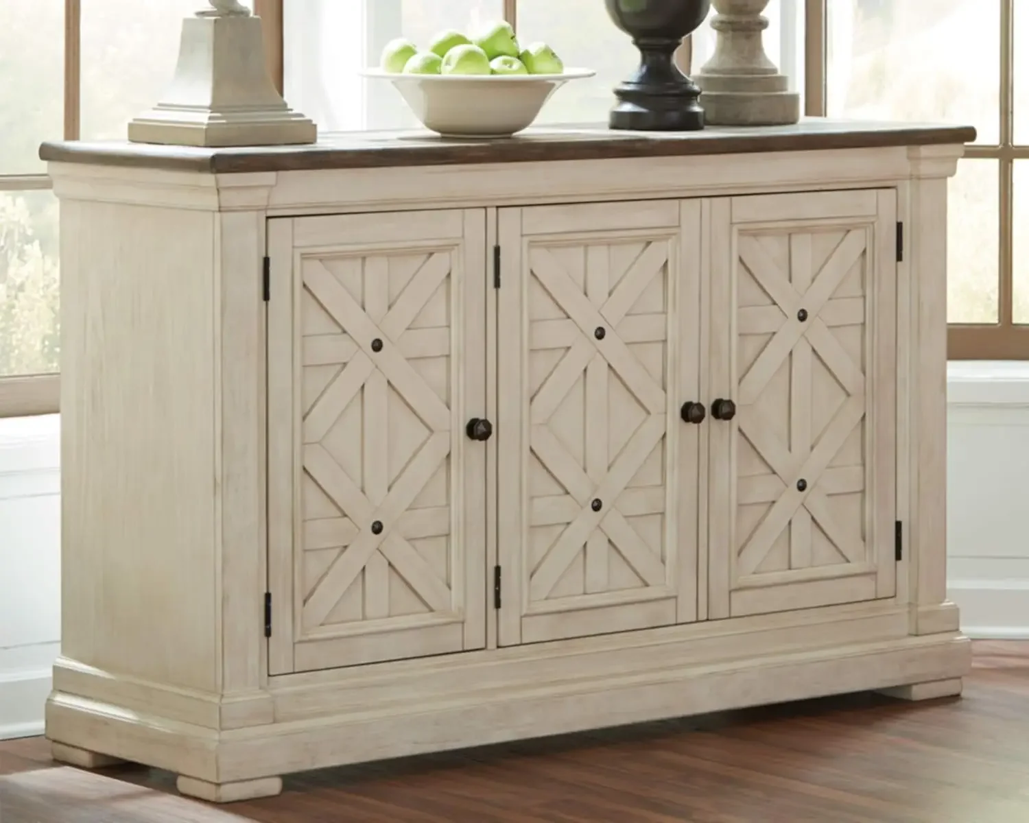 Signature Design by Ashley Bolanburg French Country Dining Room Server, Two-tone White & Brown