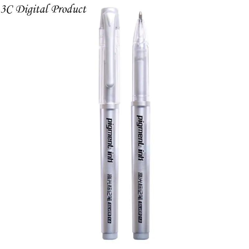 قلم جل القلم المرتفع قلم 1 مم قلم لبطانة فاخرة للرسم الفني رسم اليومية سكرابوكينغ فضية بيضاء أو ذهبية Q84A