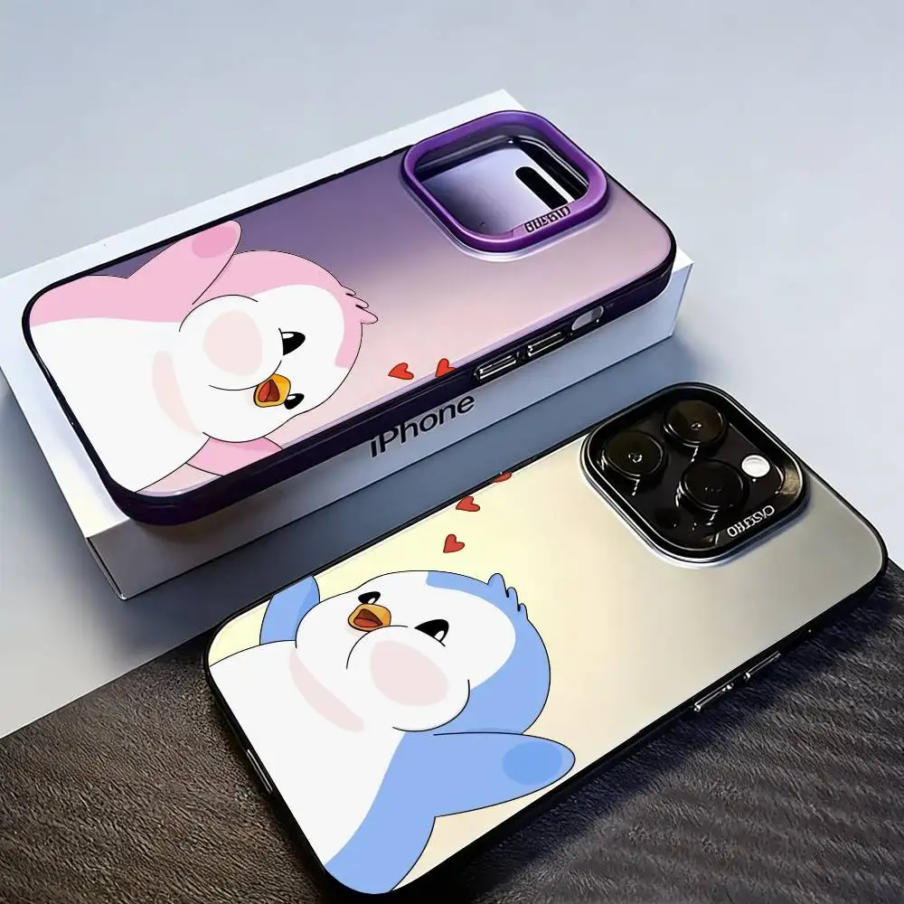 

Cute Pudgy Penguin Phone Case For iPhone17, 16,15,14,13,12 Pro Max Black Candy Matte Shockproof Cover