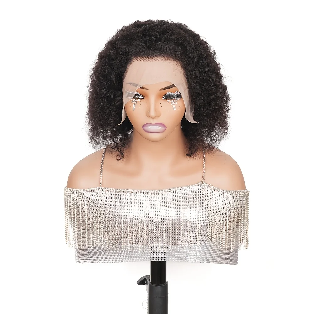 TIMOPOL 13x4 HD Lace Closure Jerry Curly Human Hair Wigs for Women, 1B Color Glueless Wear & Go Curly Wig view 6