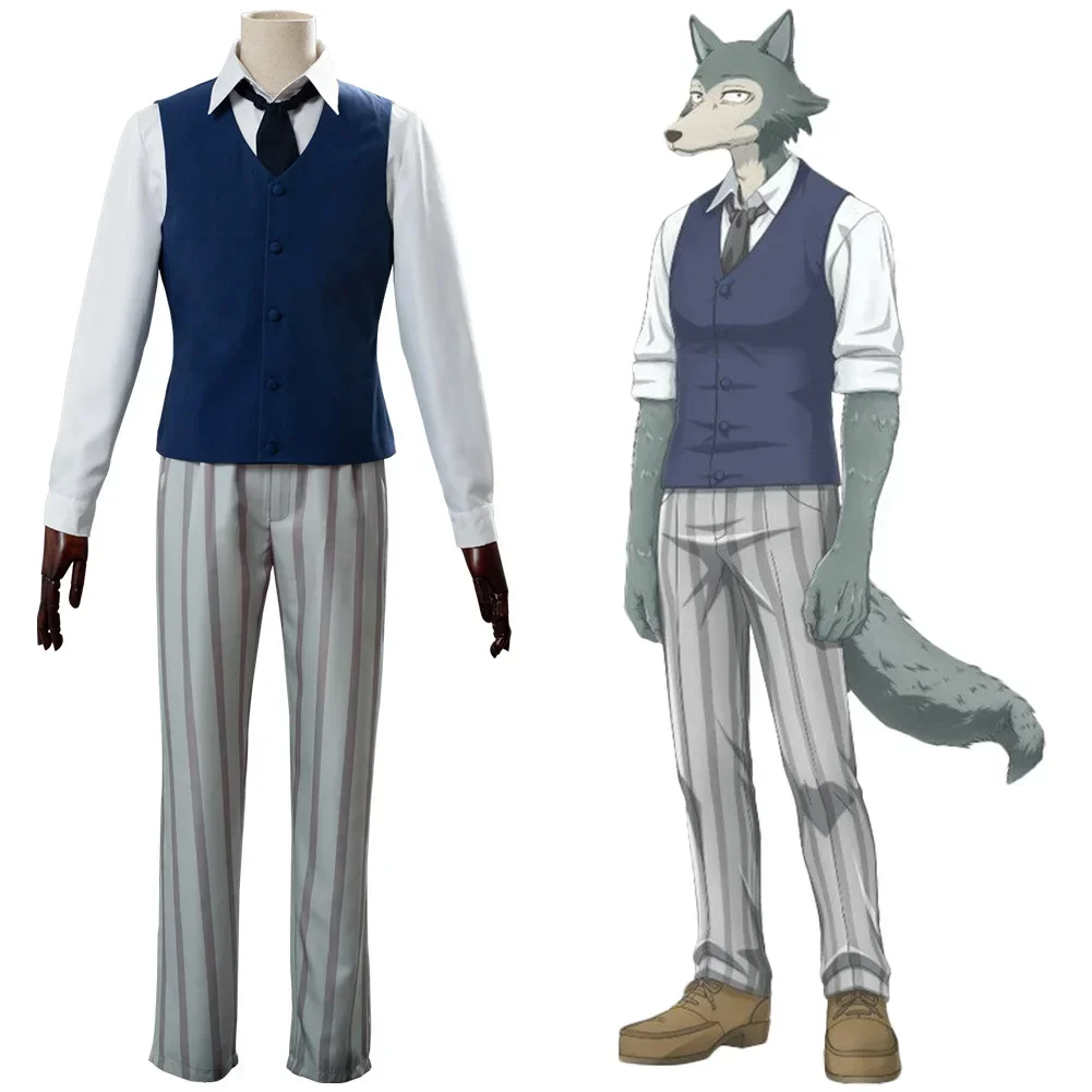 Anime Beastars Cosplay Cherryton liceum chłopcy jednolity kostium Louis Legosi strój pełny garnitur