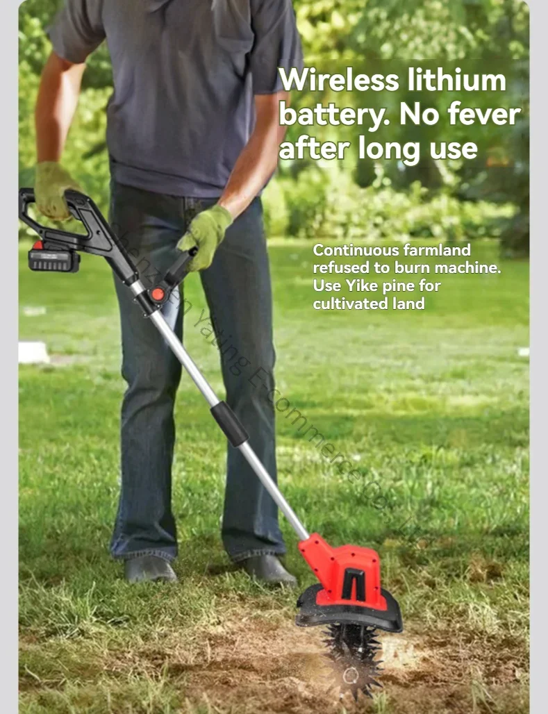 Ultimate weeding and soil-loosening tool, handheld cordless electric mini-tiller, compact cultivator/electric hoe/rotary tiller.