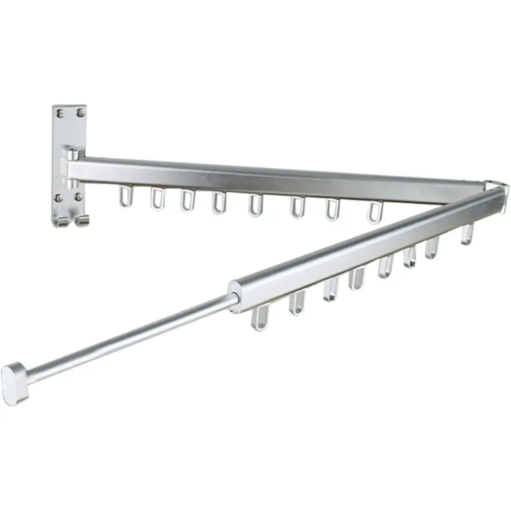 

Компактная настенная сушилка для белья с двумя штангами, выдвижная и прочная, из сплава, подходит для использования в помещении и на улице