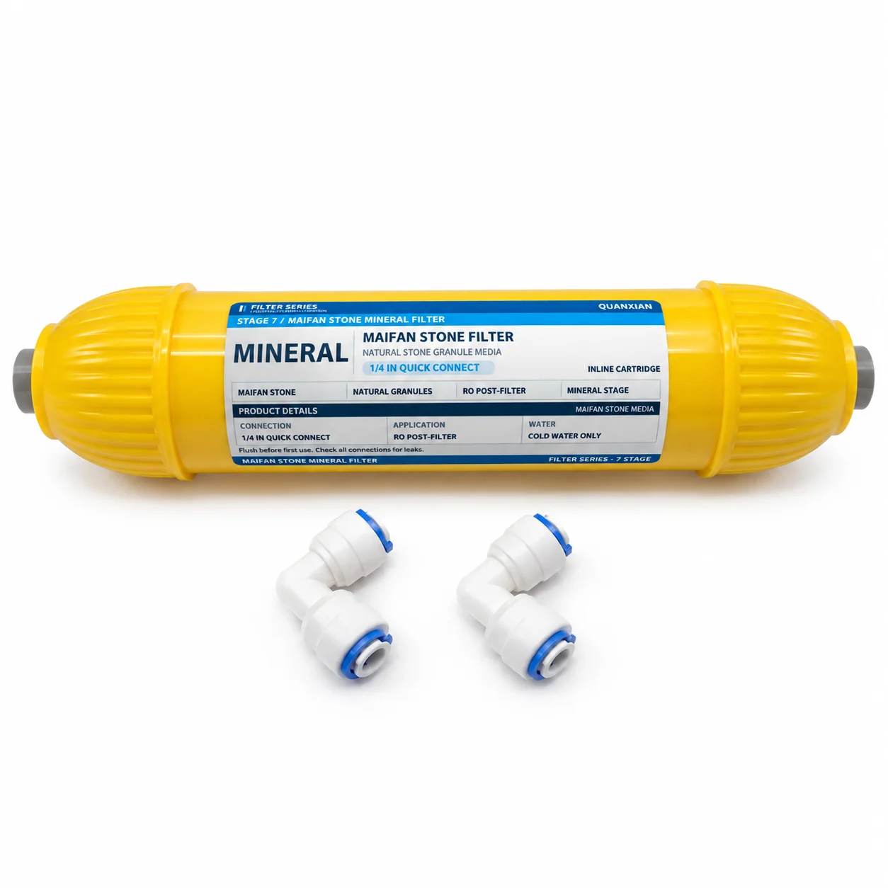 10 Inch Inline Maifan Stone Mineral Filter Cartridge 1/4
