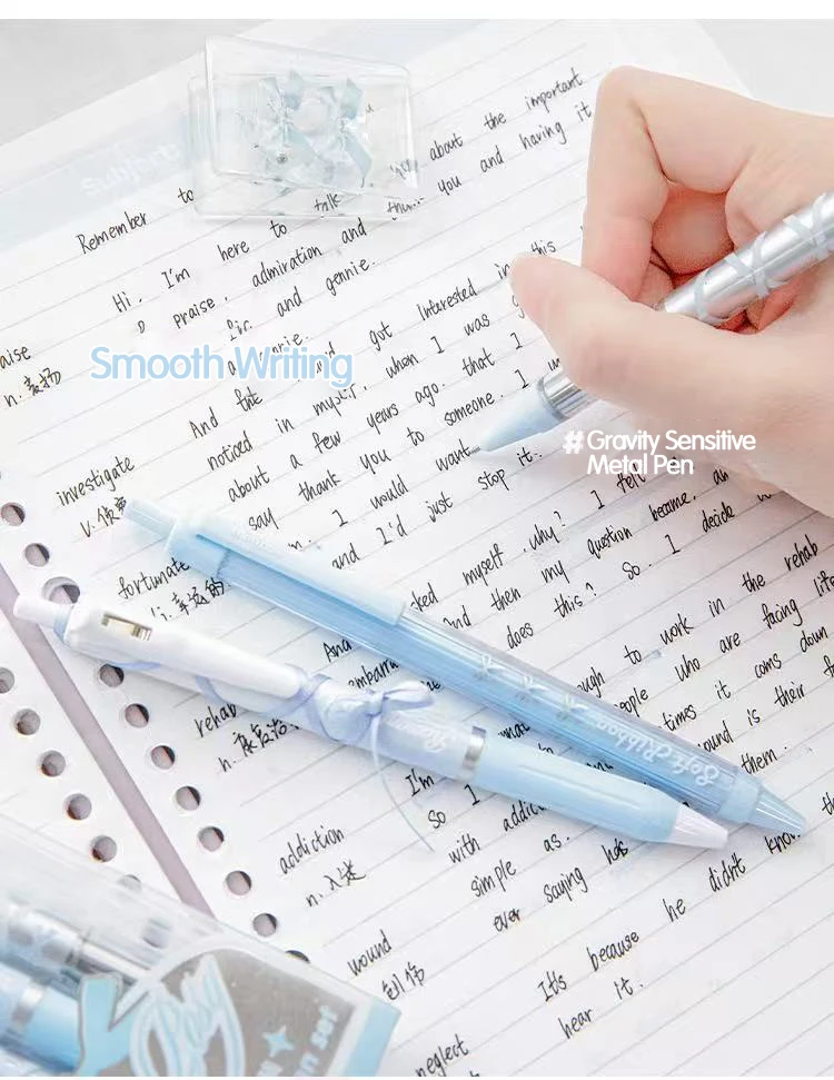 4er-Pack Ballett-Riemen-Stift mit Fragezeichen, Ins-Style Schüler-Druckstift 0,5 mm, Viererpack Schwarzer Neutralstift, Schreibwaren – Detail 7