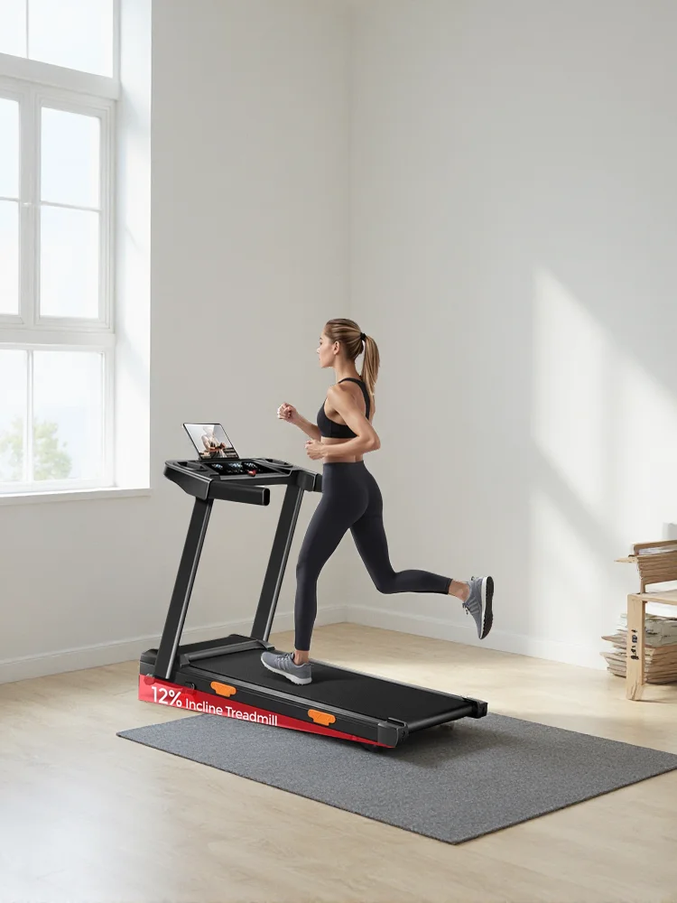 ROBORE SF10 Elektrische loopband met 12% helling, max. snelheid 12 km/u, opvouwbare loopband voor thuis met 3,0 pk motor en LED-display - afbeelding 2