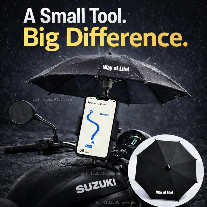 

For Suzuki Motorcycle Phone Umbrella Holder Waterproof Sunshade Anti Glare Rainproof Handlebar GPS Mount