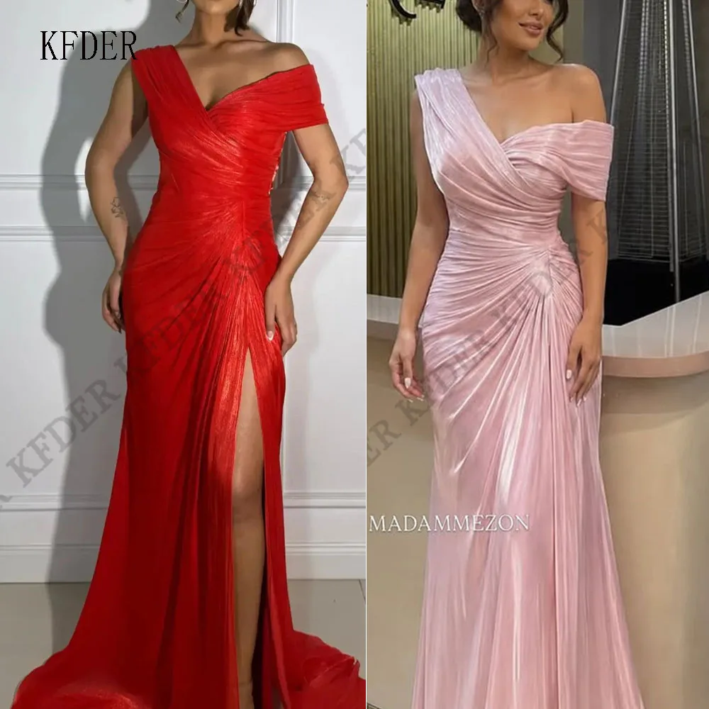 Red Pink Customized Elegant Evening Dresses for Woman Luxury Elegant Party Dresses for Special Occasions Side Slit Dresses Gowns