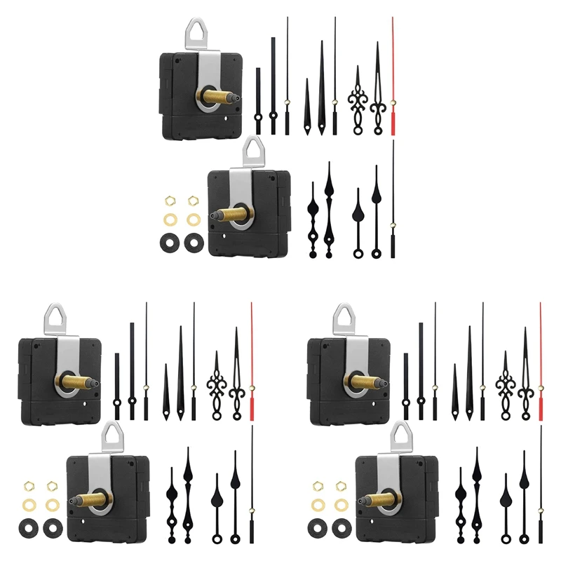 

32Mm Long Shaft DIY Quartz Clock Movement Mechanism With 15 Different Pairs Hands Wall Clock Repair Parts Replacement