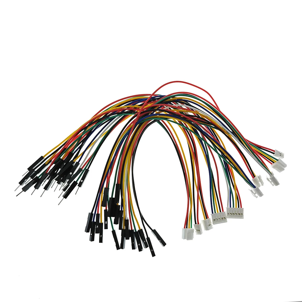 10Pcs HY2.0 to Dupont line  electronic wire-2P/3P/4P/5P/6 Pin To 2.54mm Dupont Male/Female Wire Connector Color Cable