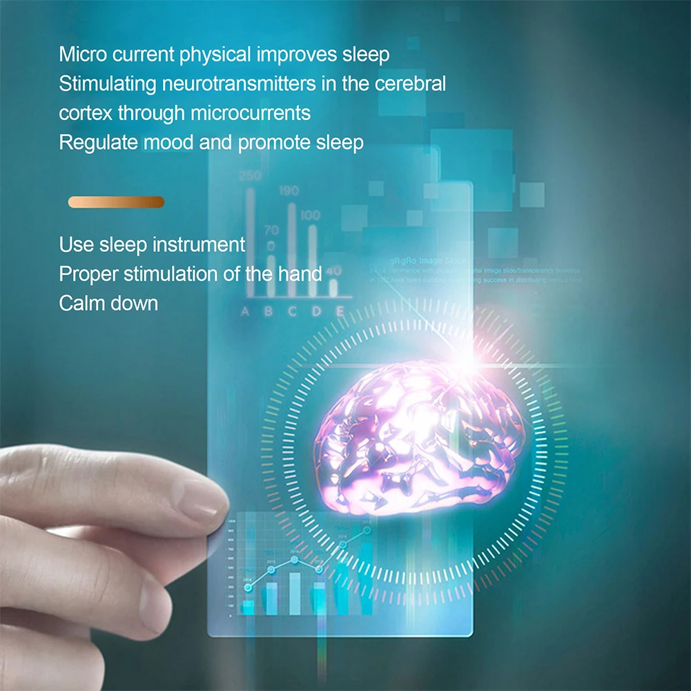 Handheld Micro-Current Instrument Focus Attention Lightweight Sleeping Device   Relief for Insomnia Brain Massage