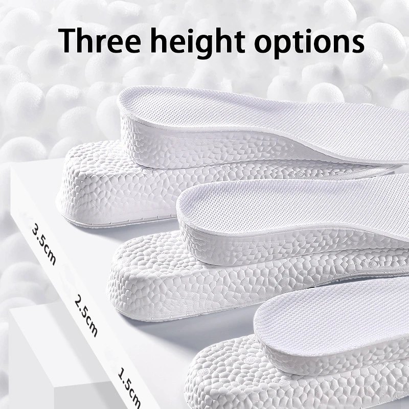 زوج واحد من النعال الداخلية لزيادة الارتفاع للرجال والنساء، نعال رياضية ممتصة للصدمات، نعال مرنة لدعم القوس، نعل مريح