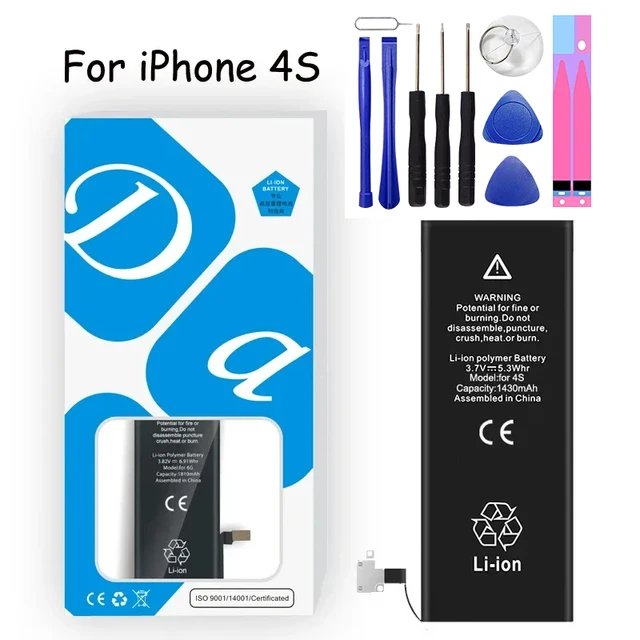 Bateria XDOU do IPhone 4S 4GS IPhone4S IPhone4GS 1430mAh akcesoria do telefonu bezpłatny zestaw narzędzi do naprawy naklejka wymiana Bateria