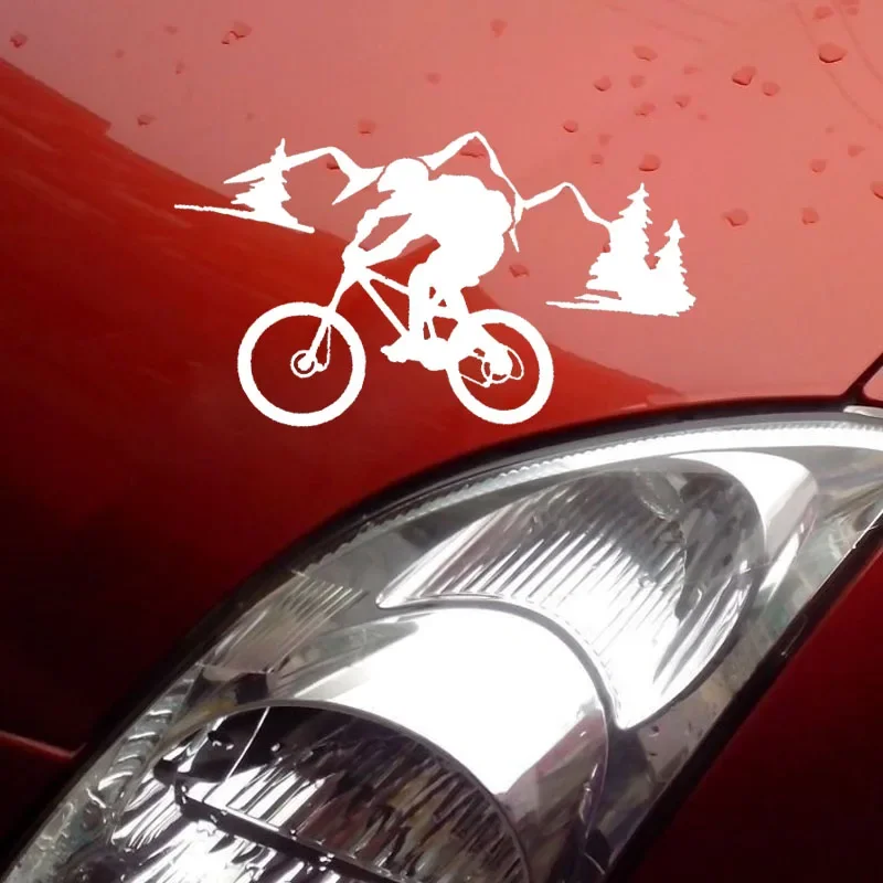 Car stickers mountain bike riding mountain road styling car stickers car decals auto parts waterproof sunscreen PVC15CM