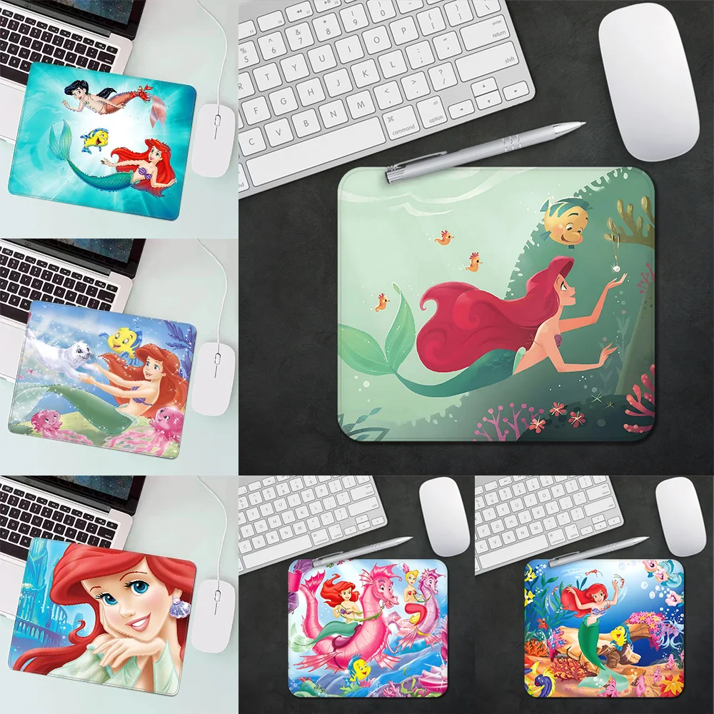 Cartoon Disneies Ariel Princess Gaming Mouse Pad XS Small Mousepad For PC Gamer Desktop Decoration Office Mouse Mat Deskmat Rug