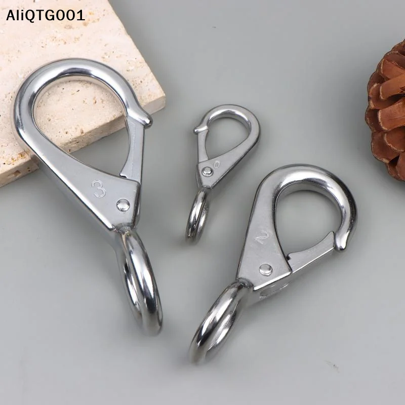 

Усиленный карабин из нержавеющей стали 304 с пружинным замком и фиксированным ушком, универсальный, для морского применения, для лодок и причалов