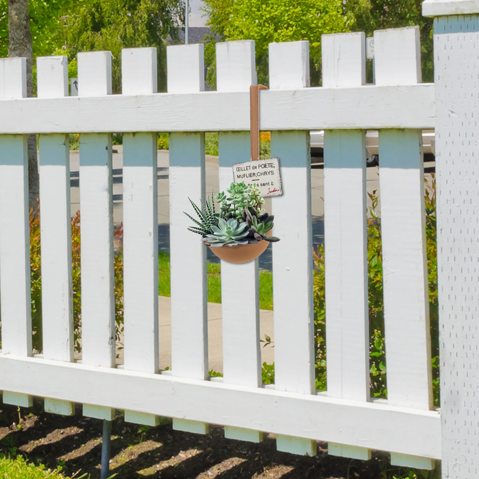 

Iron Art Hanging Flower Pot Spoon Shaped Planter Decorative Metal Bucket for Garden Balcony Indoor Outdoor Succulent Cactus