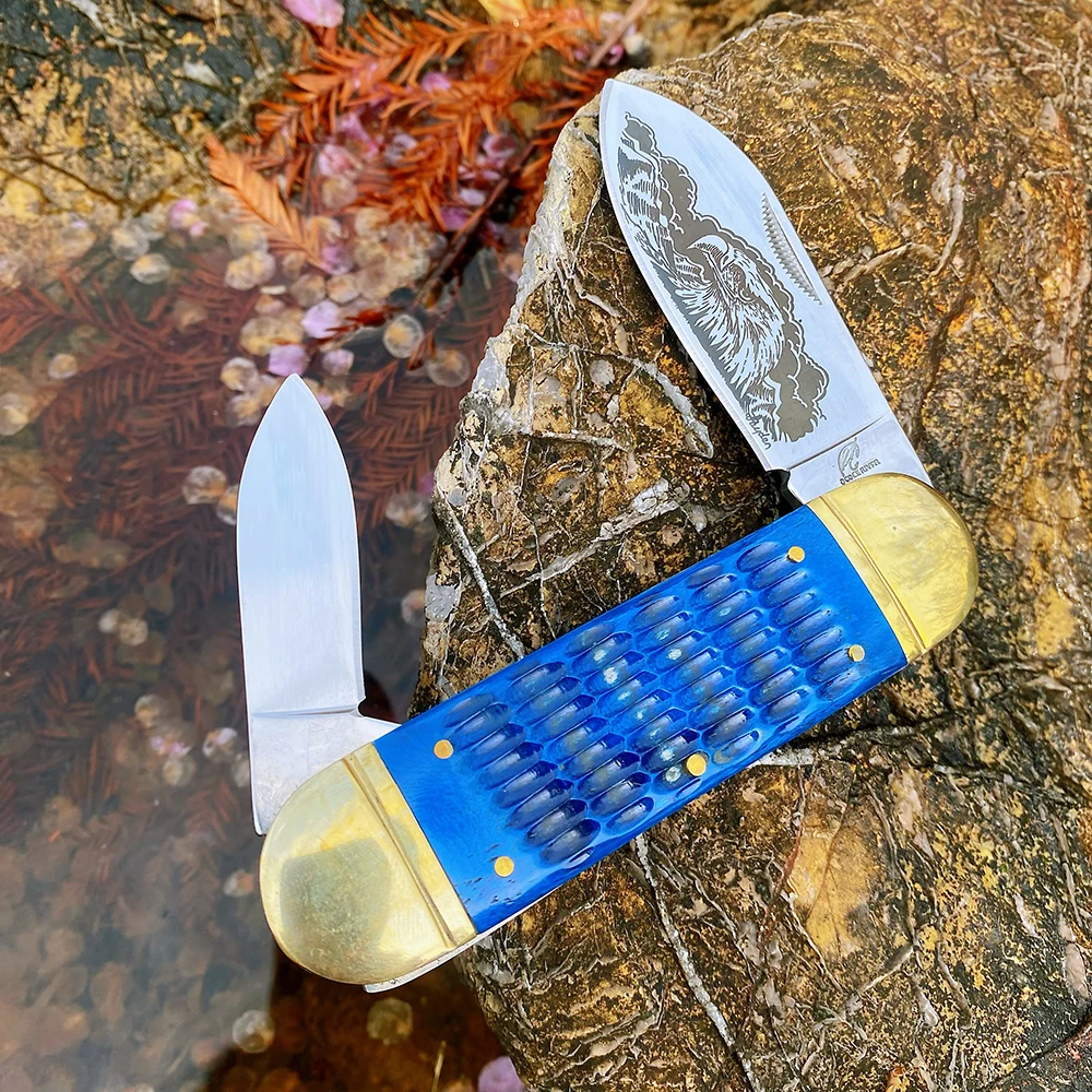 물고기 슬립 조인트 접이식 블레이드 포켓 나이프 클래식 전통 사냥 낚시 캠핑 전술 고품질