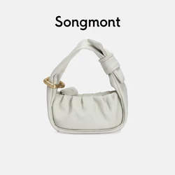 Songmont Medium Wonton Bag Genuine Leather Soft 2022 Summer Shoulder Bag Female Handle Bag Crossbody Bag