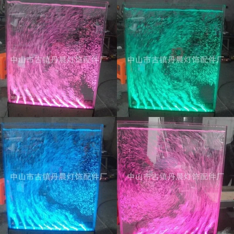 Custom LED Water Curtain Wall Partition Luminous Flowing Light Feature Screen for KTV Home Decor