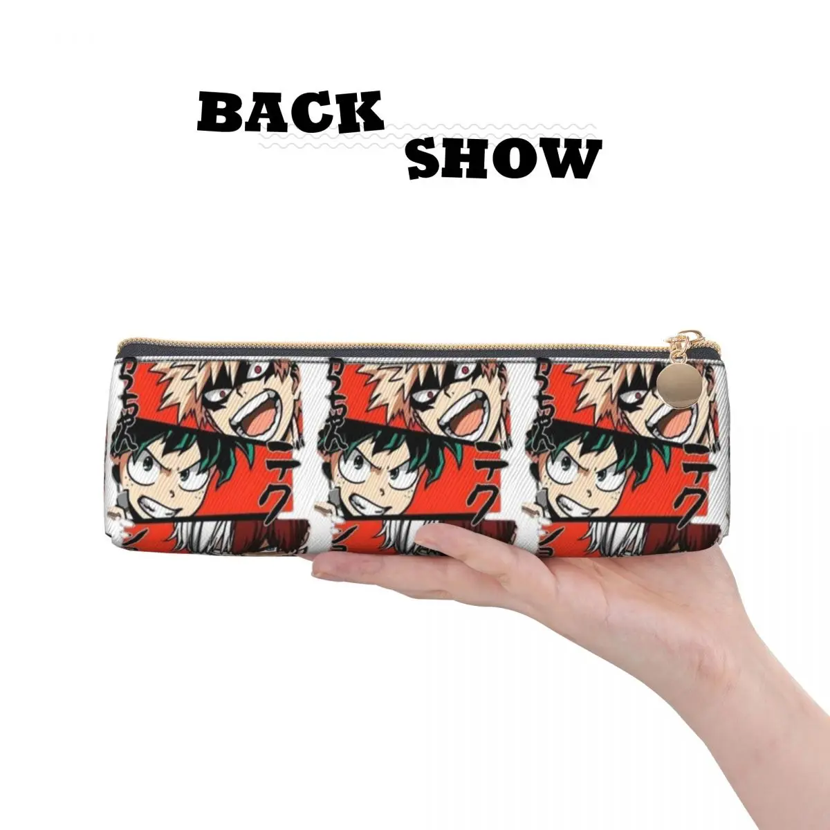 بلدي بطل الأكاديمية Katsuki Bakugo أنيمي مقلمة حامل قلم تخزين لوازم مكتبية سعة كبيرة صندوق القلم حقيبة أقلام رصاص Studen