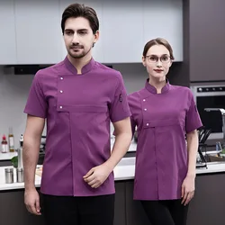 Chef Overalls Short Men and Women Hotel Rear Kitchen Canteen Restaurant Summer Half Sleeve plus Siz
