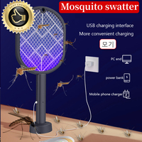 3000V Mosquito Swatter Insect Trap Racket Mosquito killer Repellent Summer Electric fly swatter Shocker UV Light USB Charging 모기