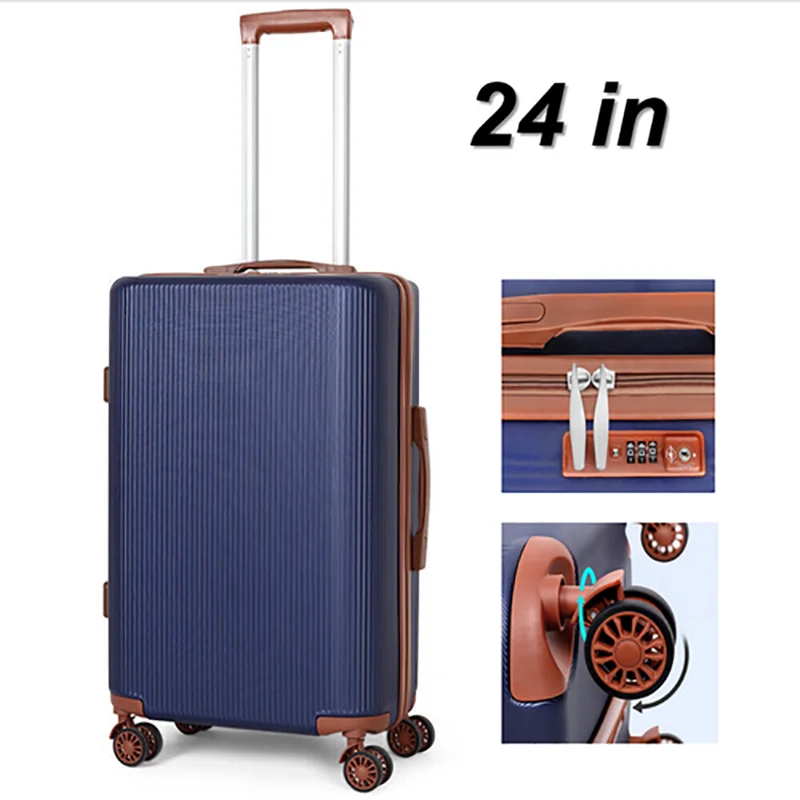 20''24นิ้วเงียบสากลล้อกรณี Smalland Light กระเป๋าถือเดินทางหนัง Royal Blue Maleta Viaje กระเป๋าเดินทาง