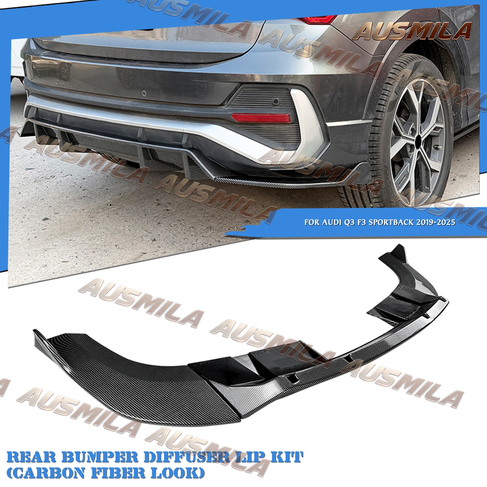 

Накладка-спойлер на задний бампер, защита багажника для Audi Q3 F3 Sportback 2019-2025